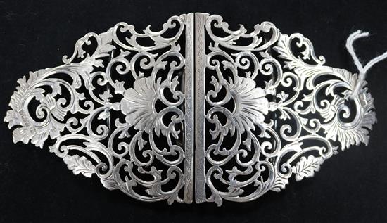 An Edwardian pierced silver nurses buckle, Birmingham, 1903, 5.25in.